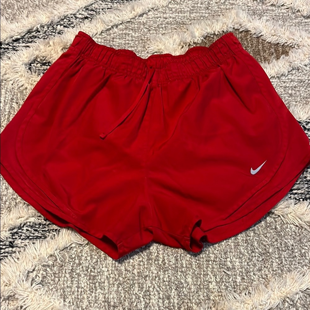 Nike Red Athletic Running Shorts Lightweight Synthetic